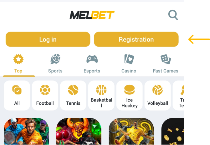 Look for that Register button Melbet betapk Nigeria